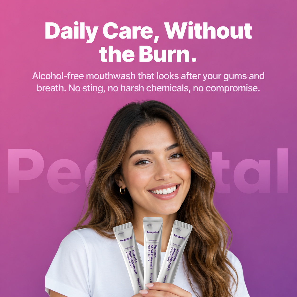 Whiter Teeth in Seconds – Purple Mouthwash Sachets (20 Pack)