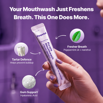 Whiter Teeth in Seconds – Purple Mouthwash Sachets (20 Pack)